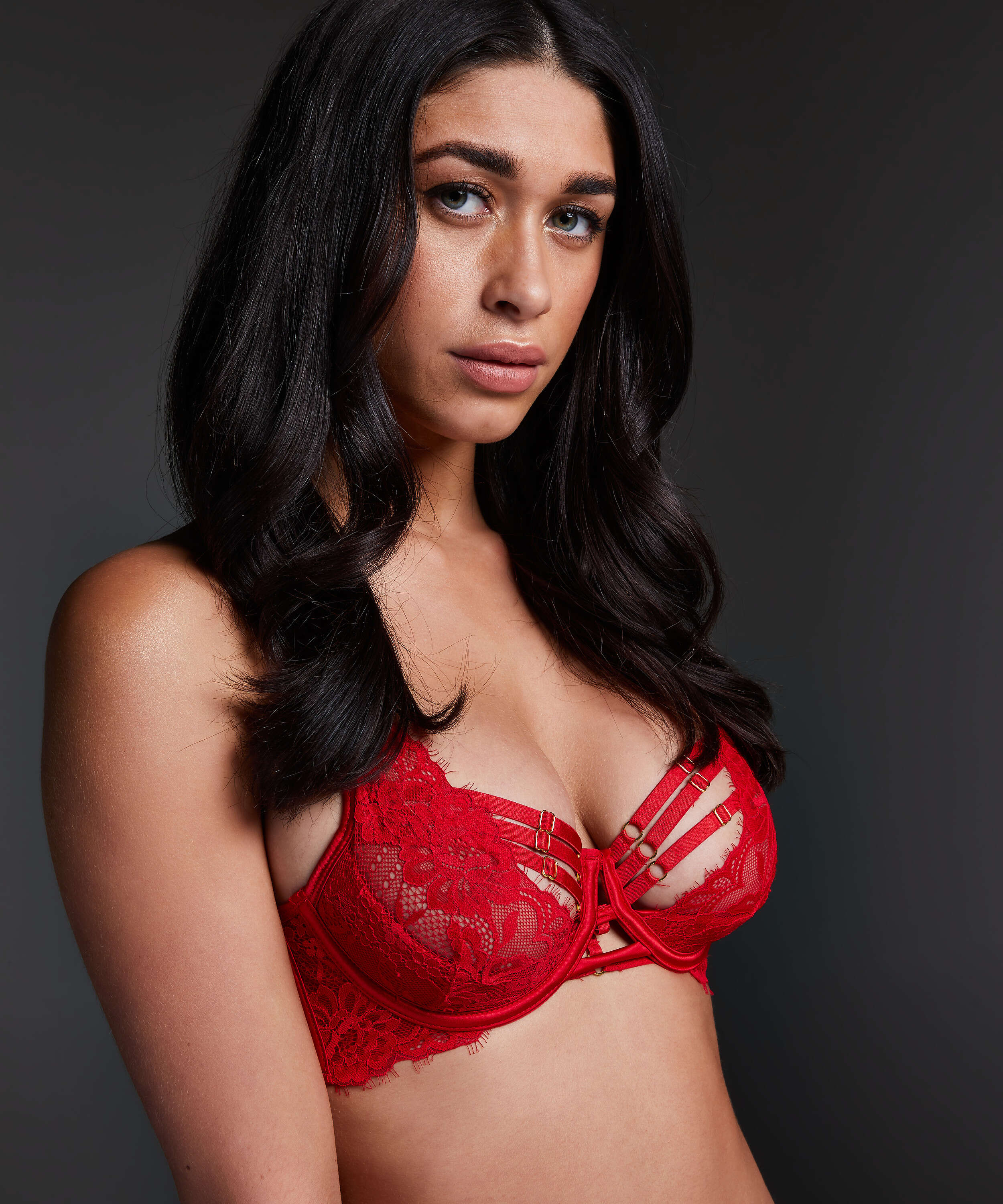 Iggy half padded cup underwired bra, Red, main