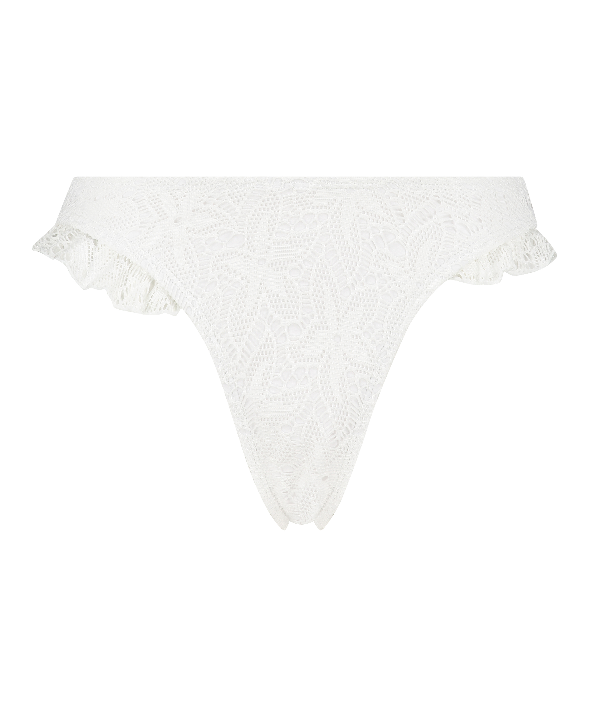Etta Crochet high leg bikini bottom, White, main