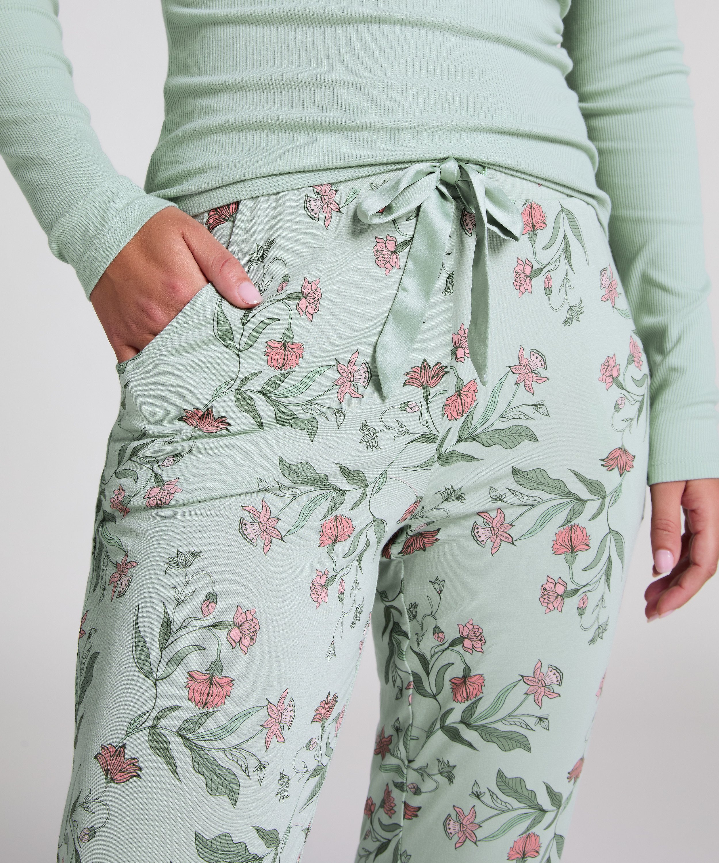 Jersey Pyjama Pants, Green, main