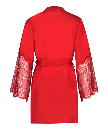 Satin Kimono, Red