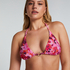 Floral Triangle Bikini Top, Pink