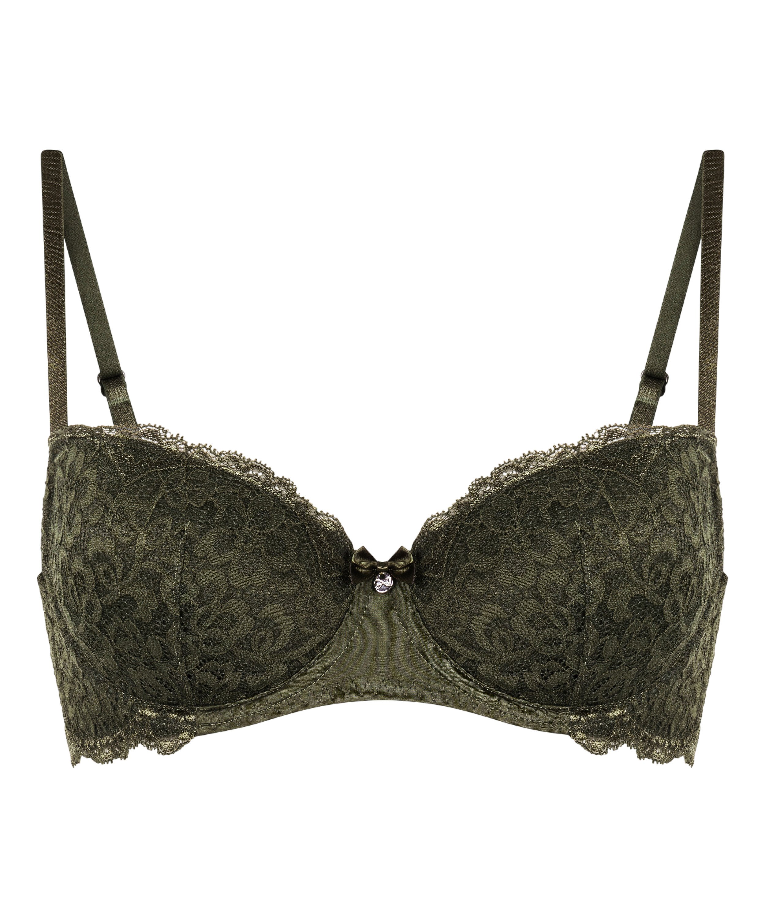 Marine Padded Underwired Bra, Green, main