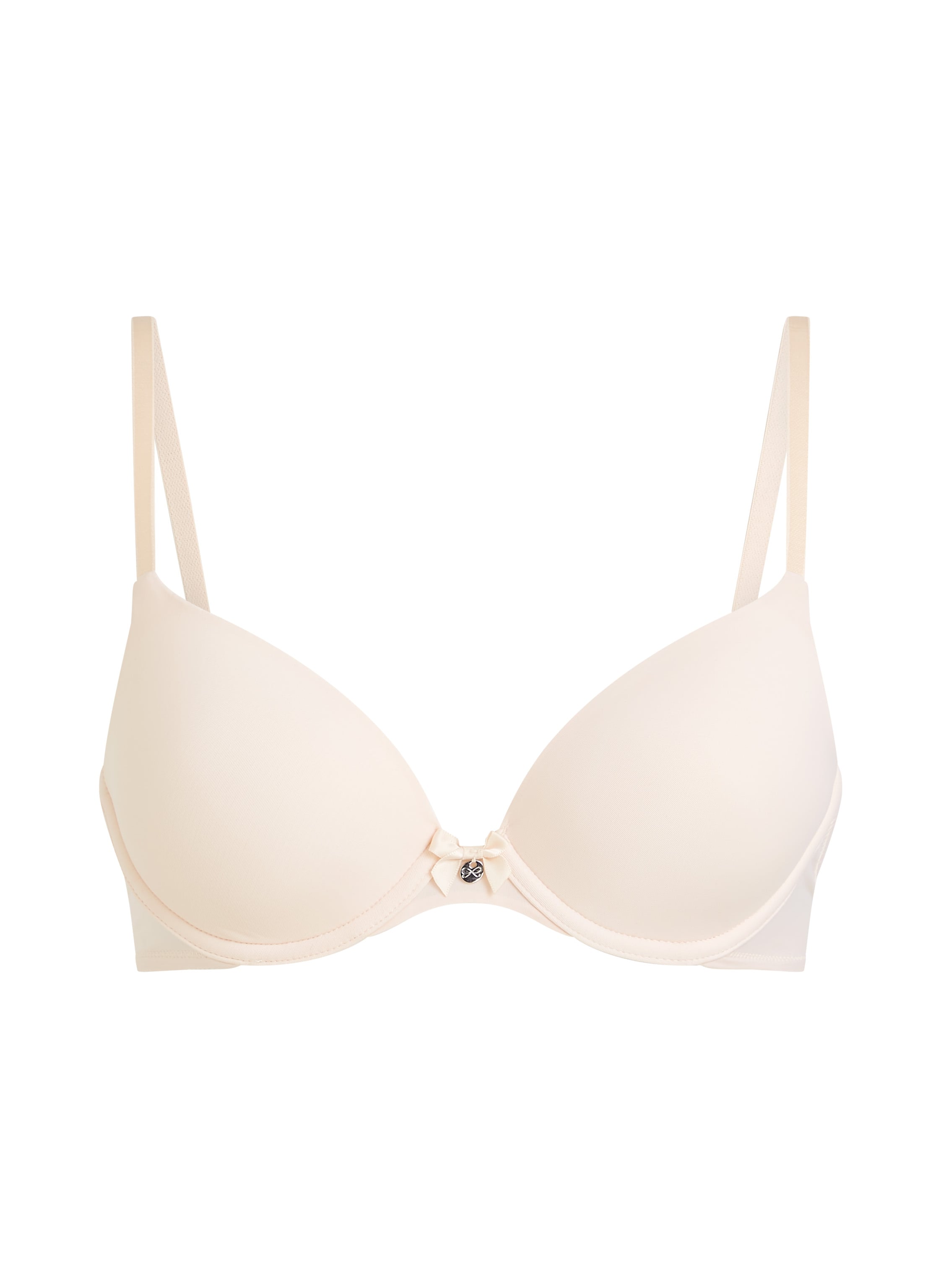 Plunge Padded Underwired Bra, Beige, main