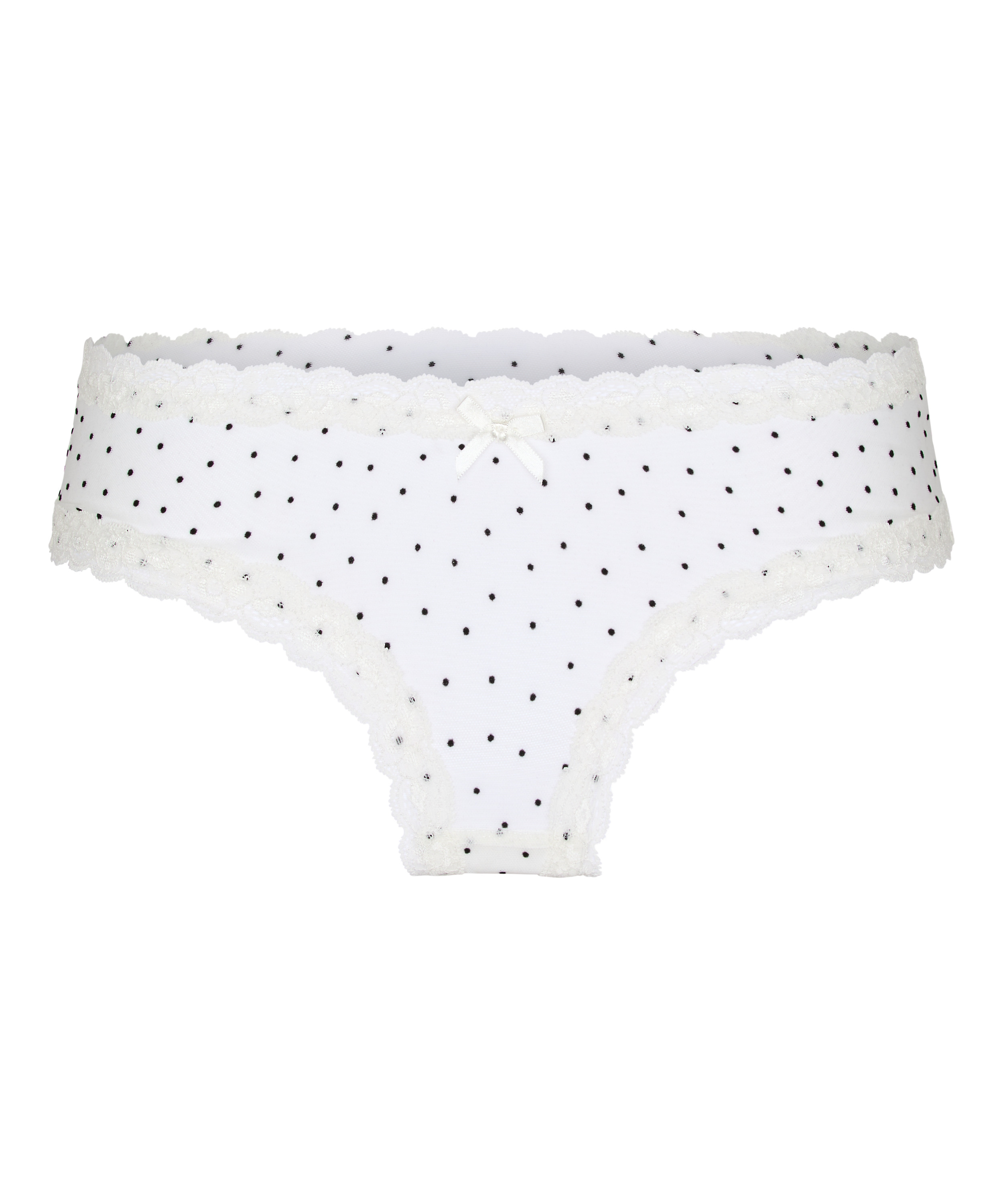 V-shaped Brazilian knickers mesh, White, main