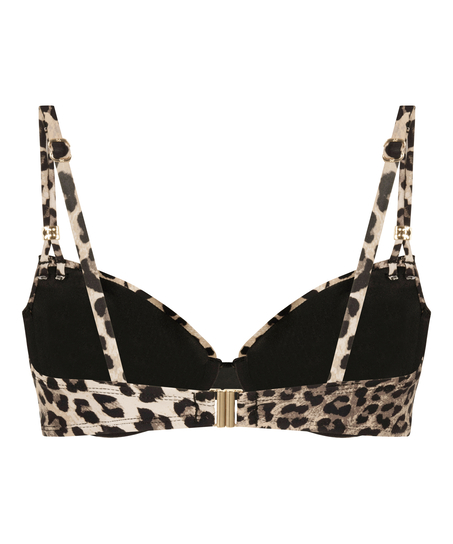 Animalia Padded Underwired Bikini Top, Brown