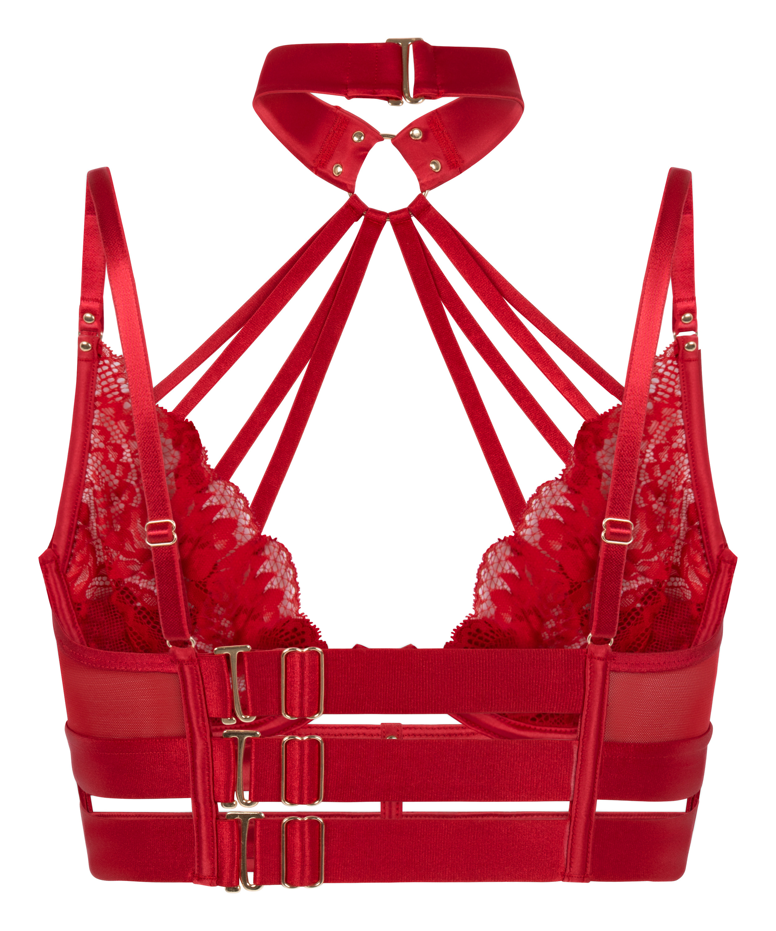 Emmeline Non-Padded Underwired Longline Bra, Red, main