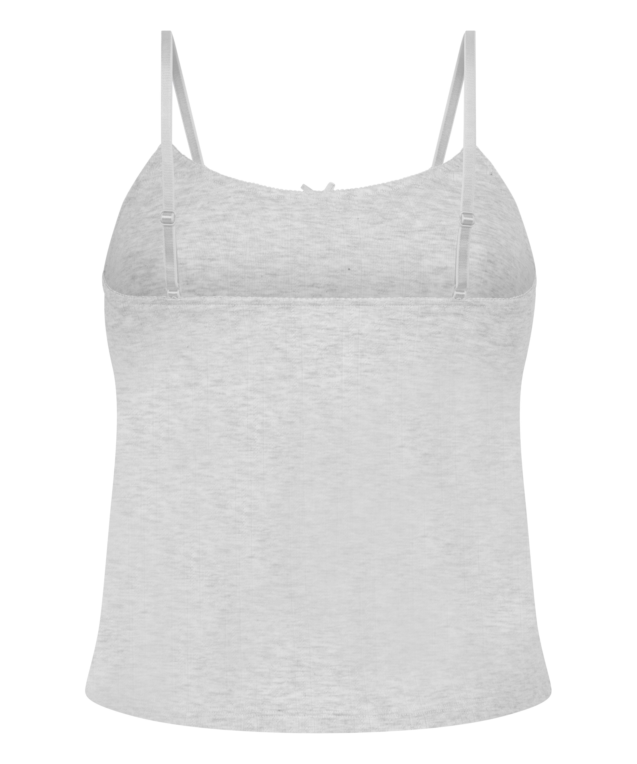 Pointelle Pyjama Top, Gray, main