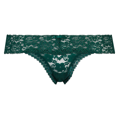 Foiled Extra Low Thong, Green