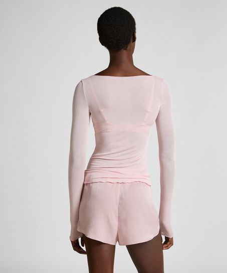 super soft Boatneck shirt with Cashmere, Pink