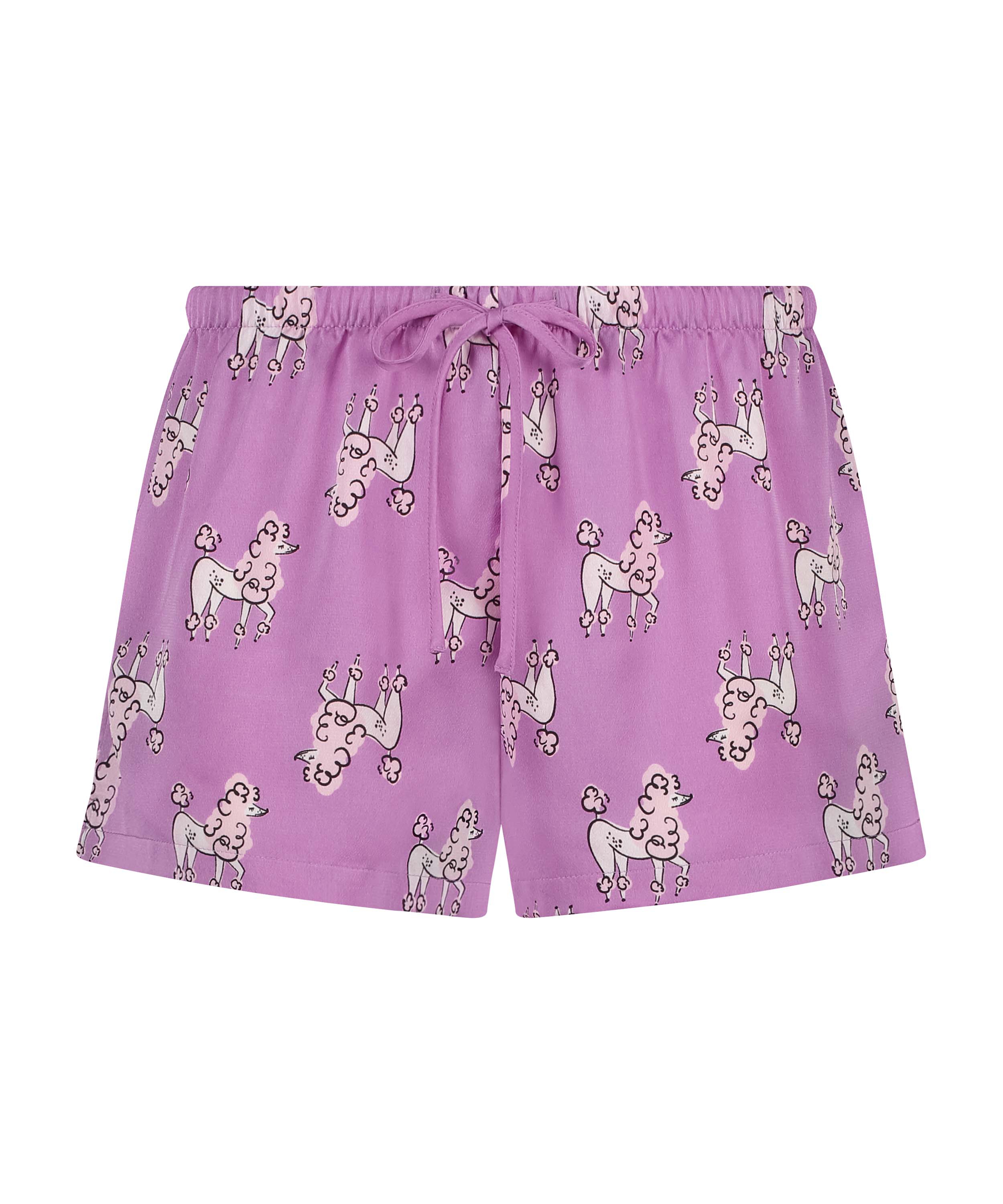 Satin pyjama shorts, Purple, main
