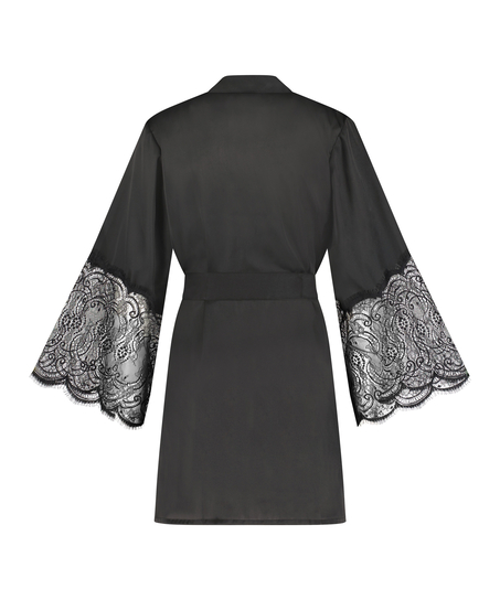 Satin Kimono, Black