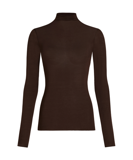 super soft Turtleneck Shirt with Cashmere, Brown
