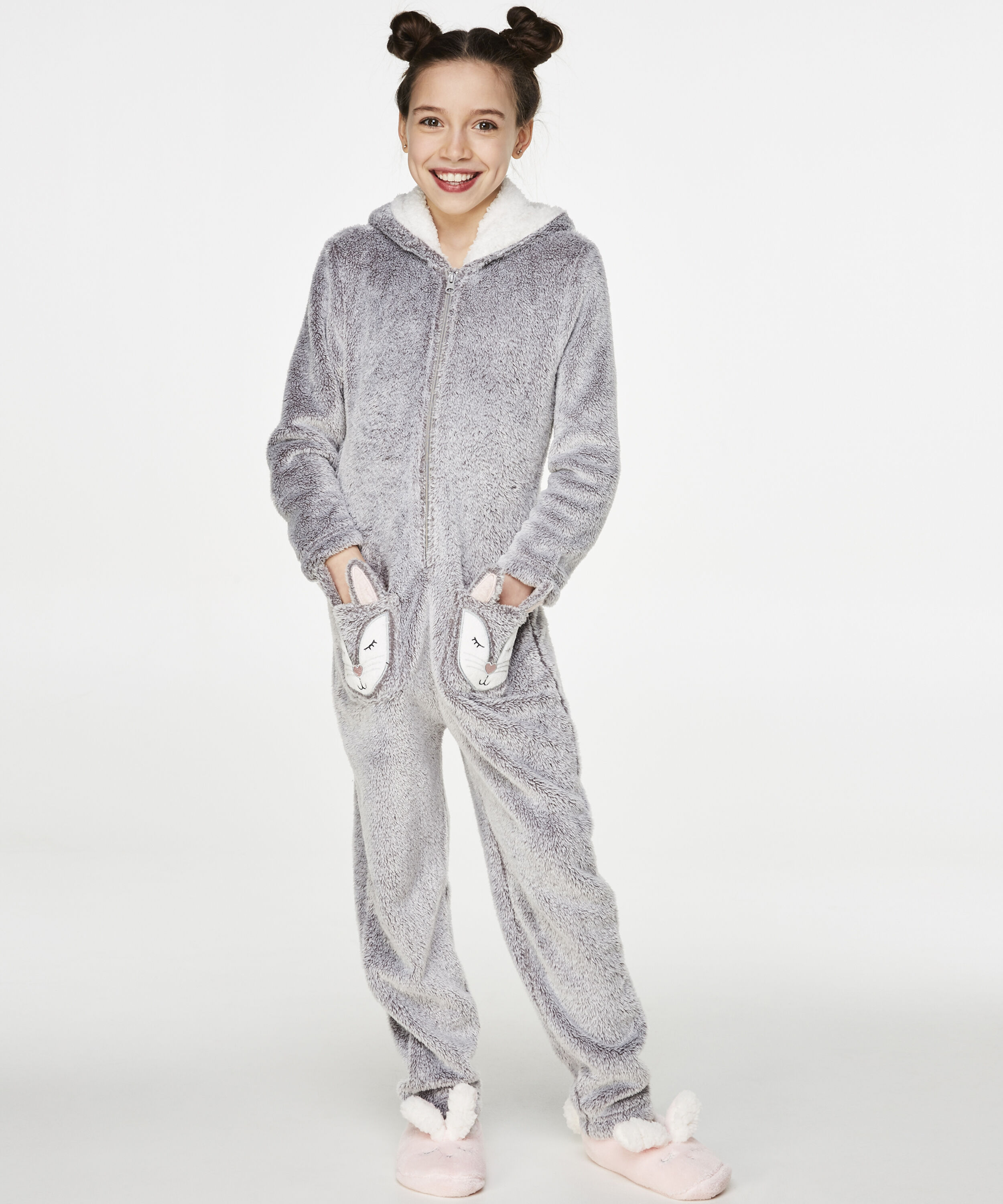 Fleece Onesie Teens, Gray