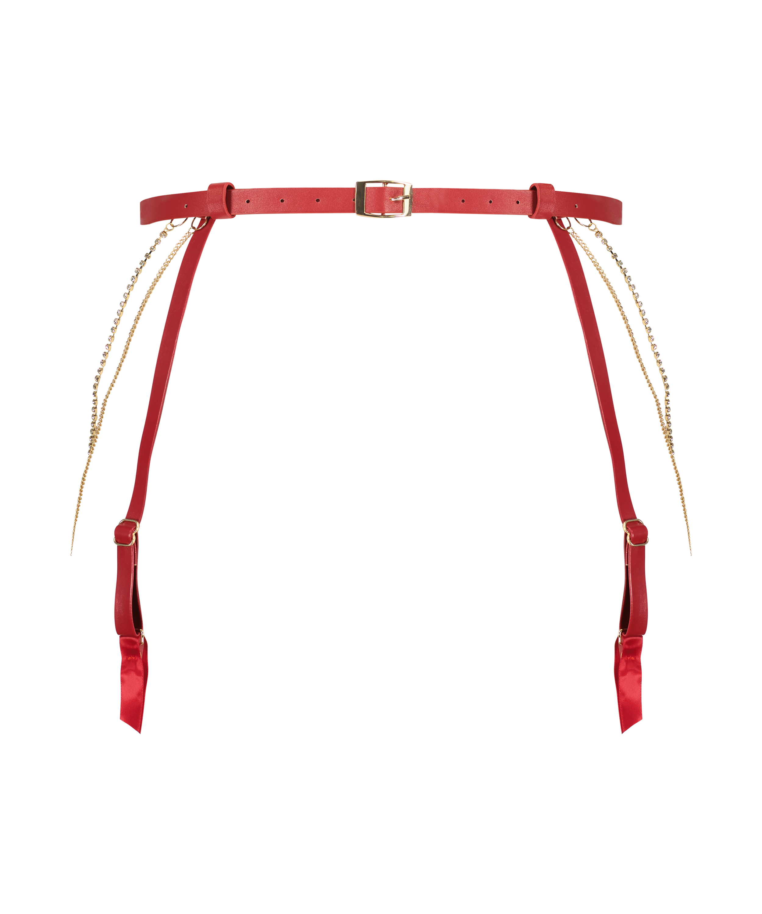 Chain Suspender Belt, Red, main