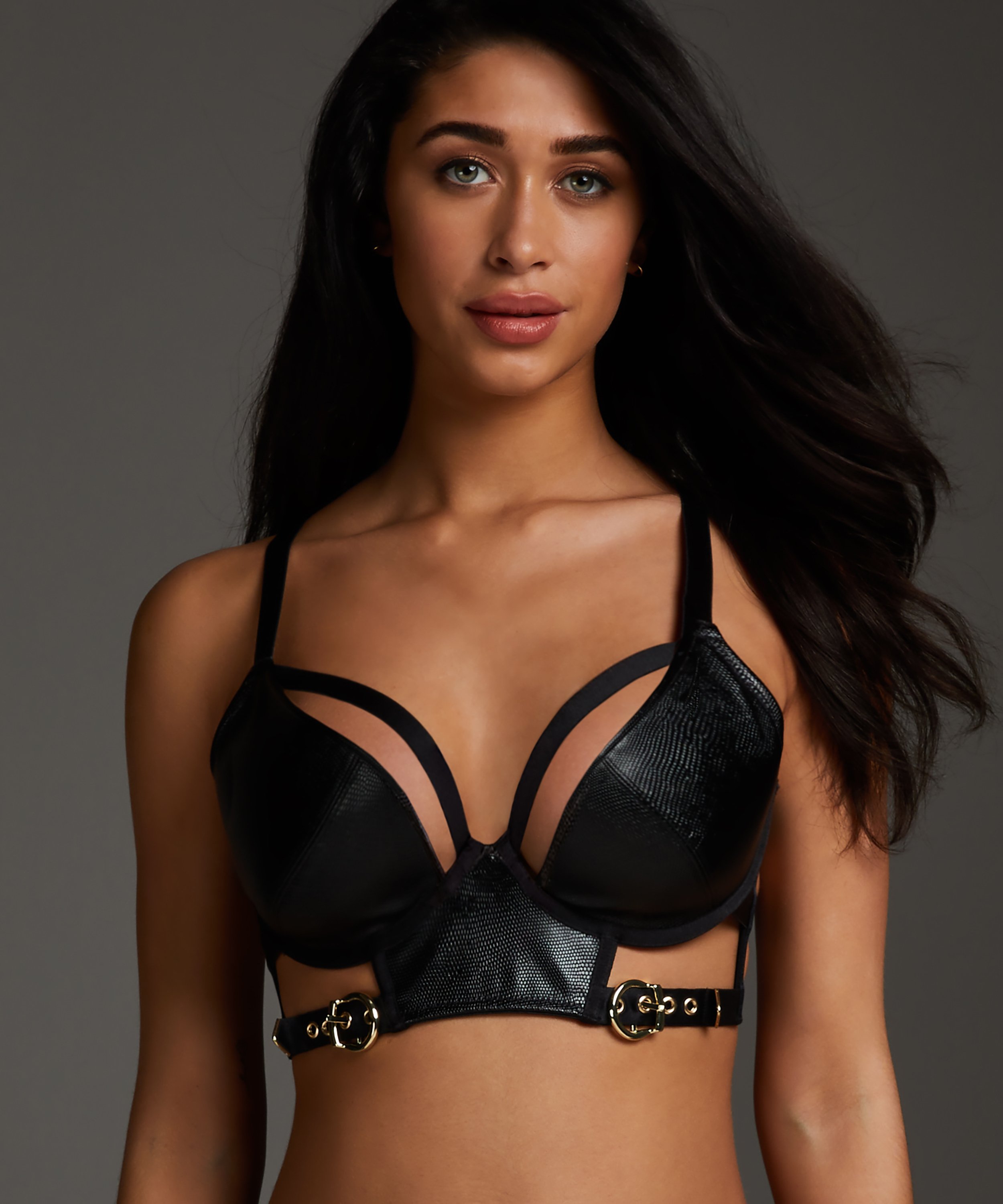 Dallas padded underwired bra, Black, main
