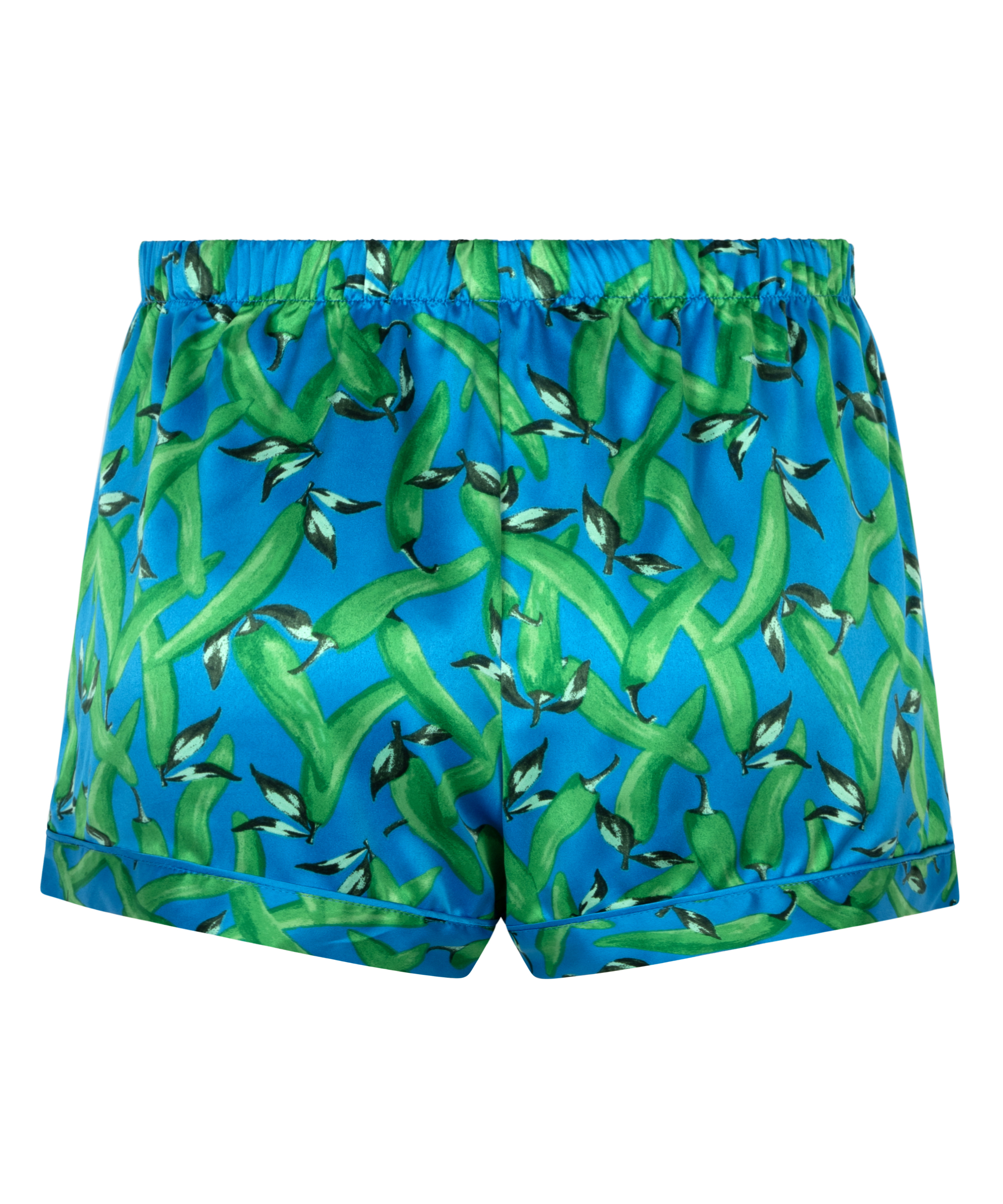 Satin pyjama shorts, Blue, main