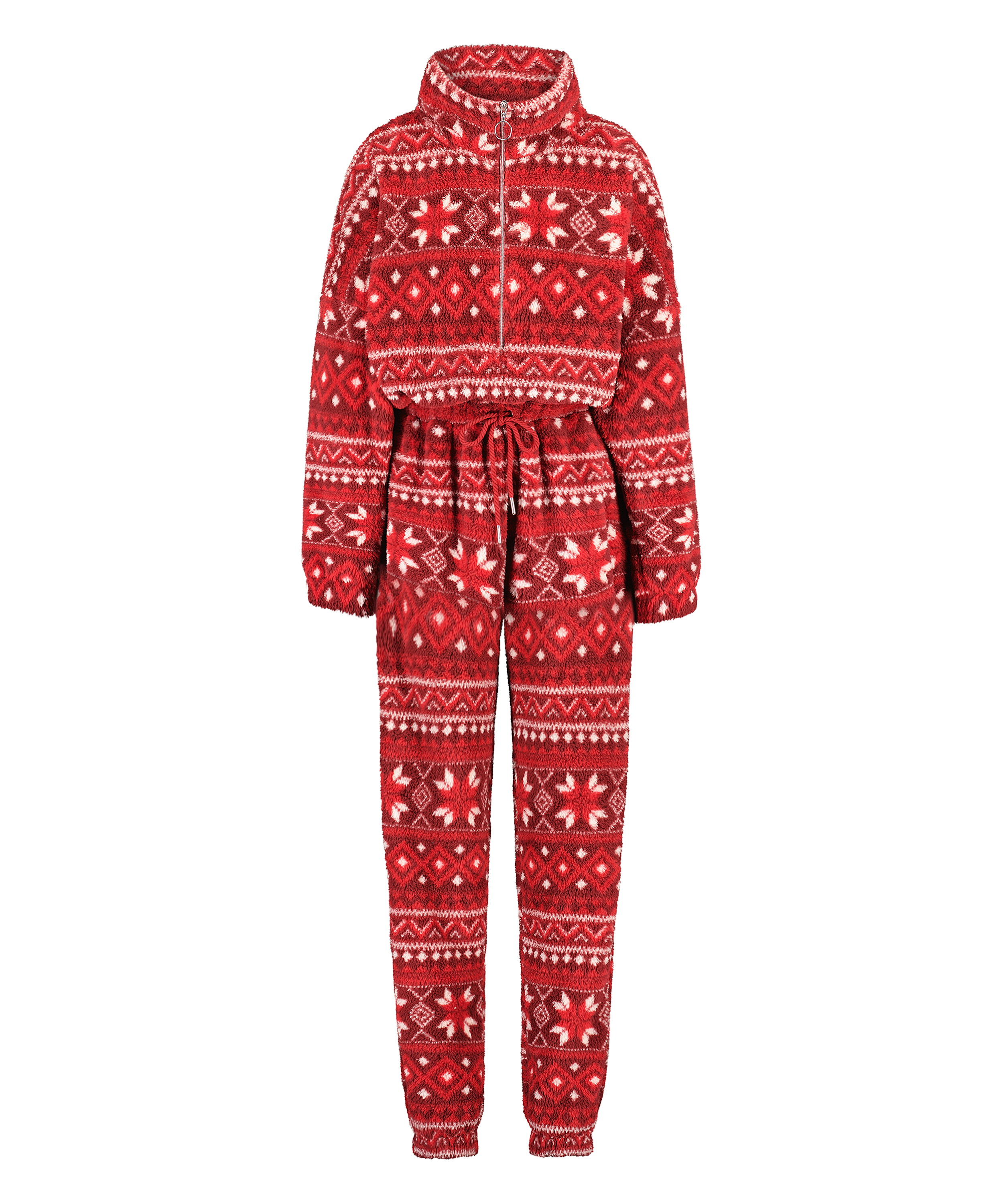 Fair Isle Flannel Fleece Onesie, Red, main