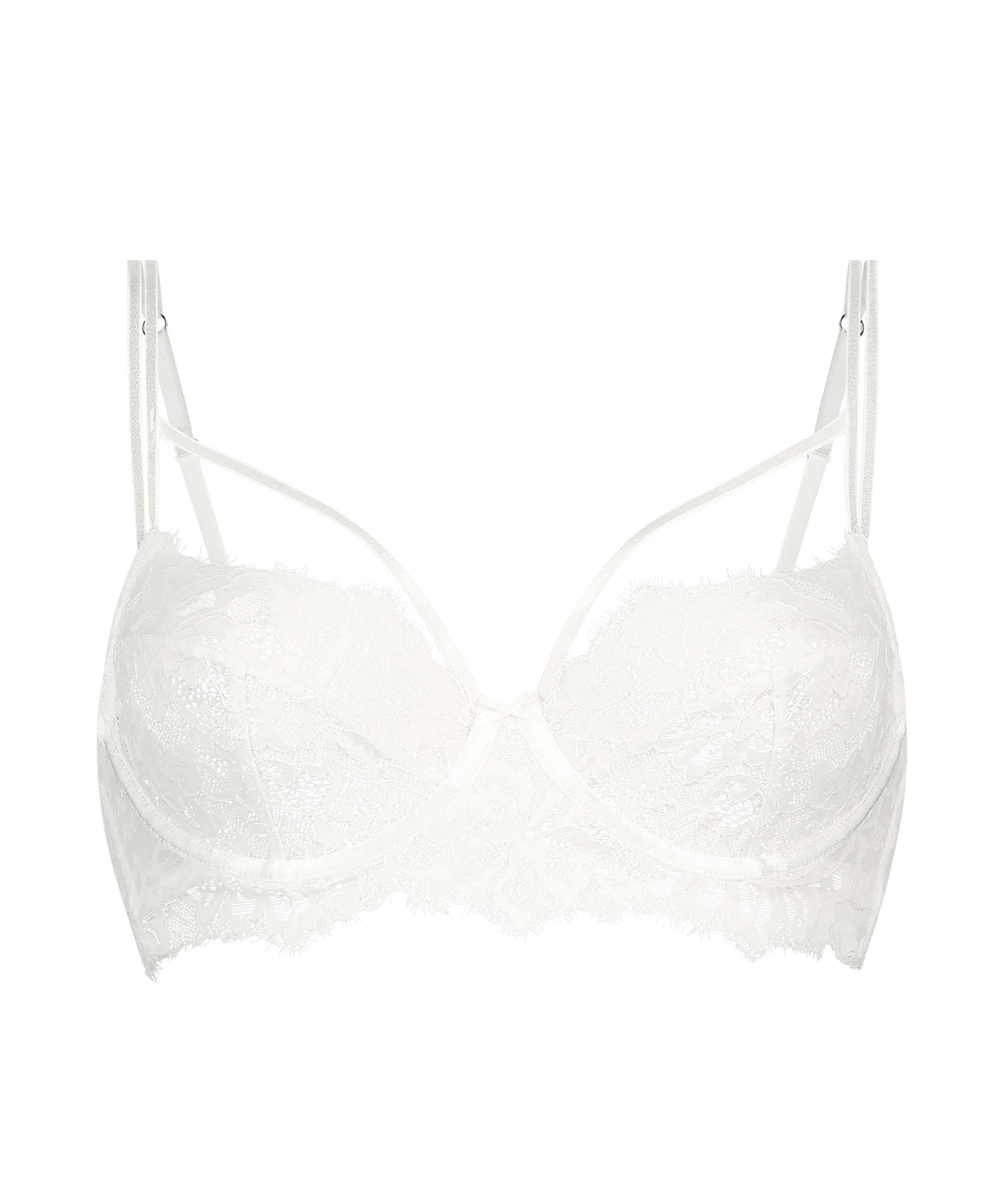 Isabella Non-Padded Underwired Longline Bra, White, main