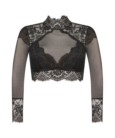 Cynthia long-sleeved bralette, Black