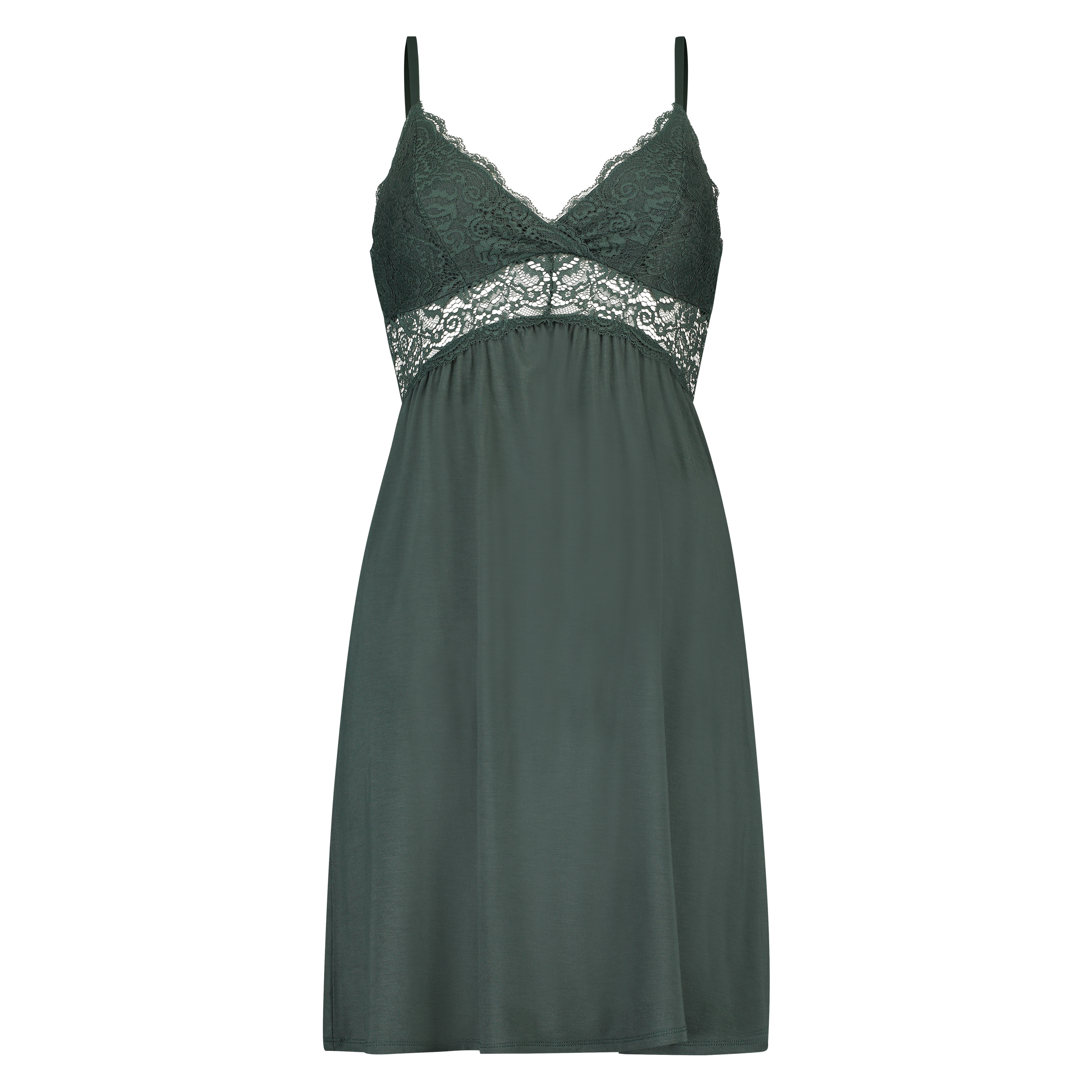 Vera jersey lace slip dress, Green, main
