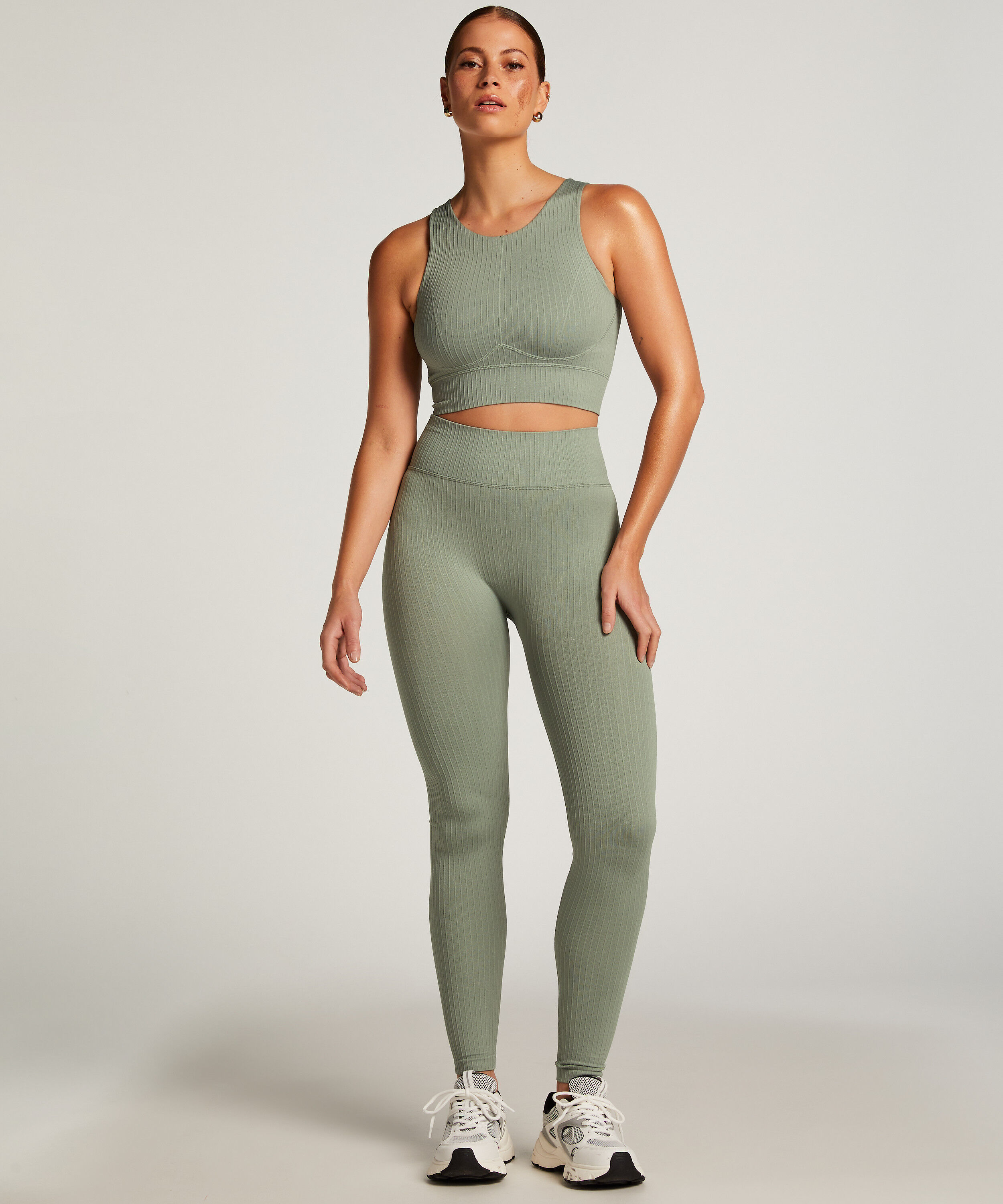 HKMX High waisted seamless sport legging, Green