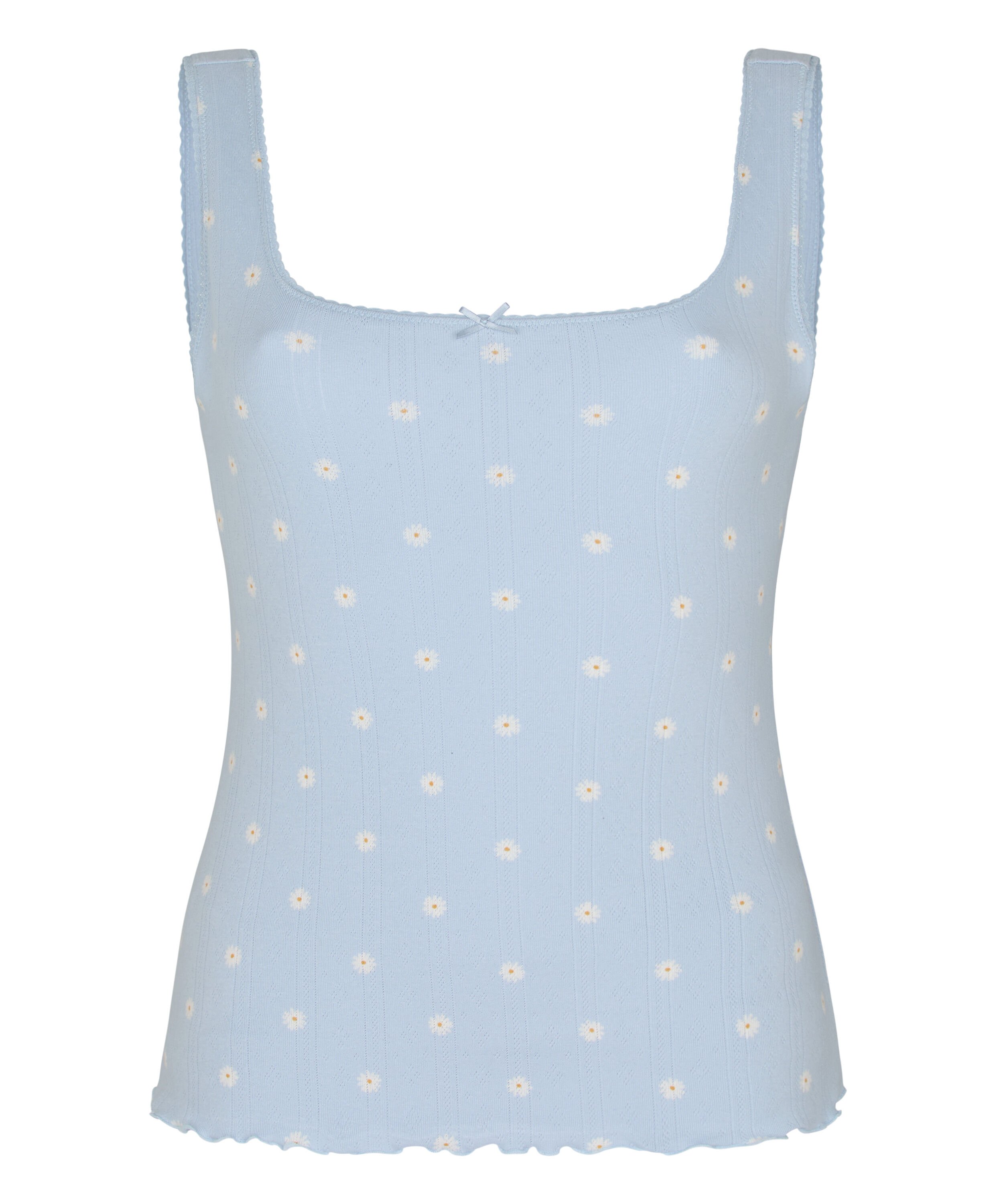 Pointelle Singlet, Blue