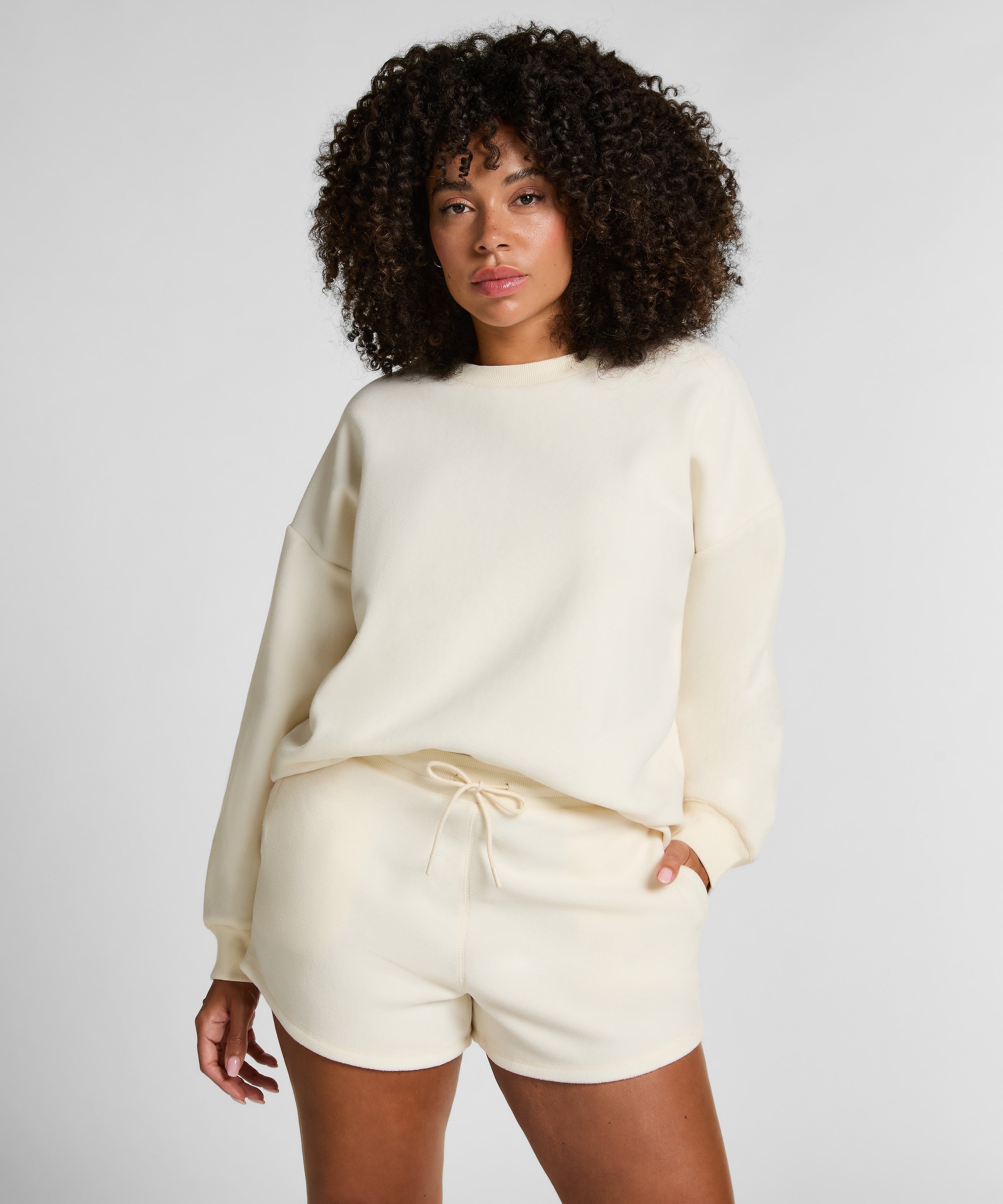 Short Sporty Fleece, White, main