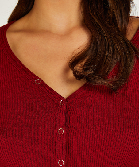 Brushed Short Onesie, Red