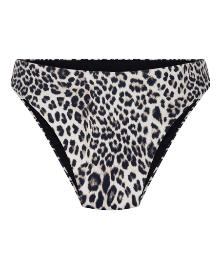 Highleg Bikini Bottom Leopard, Black