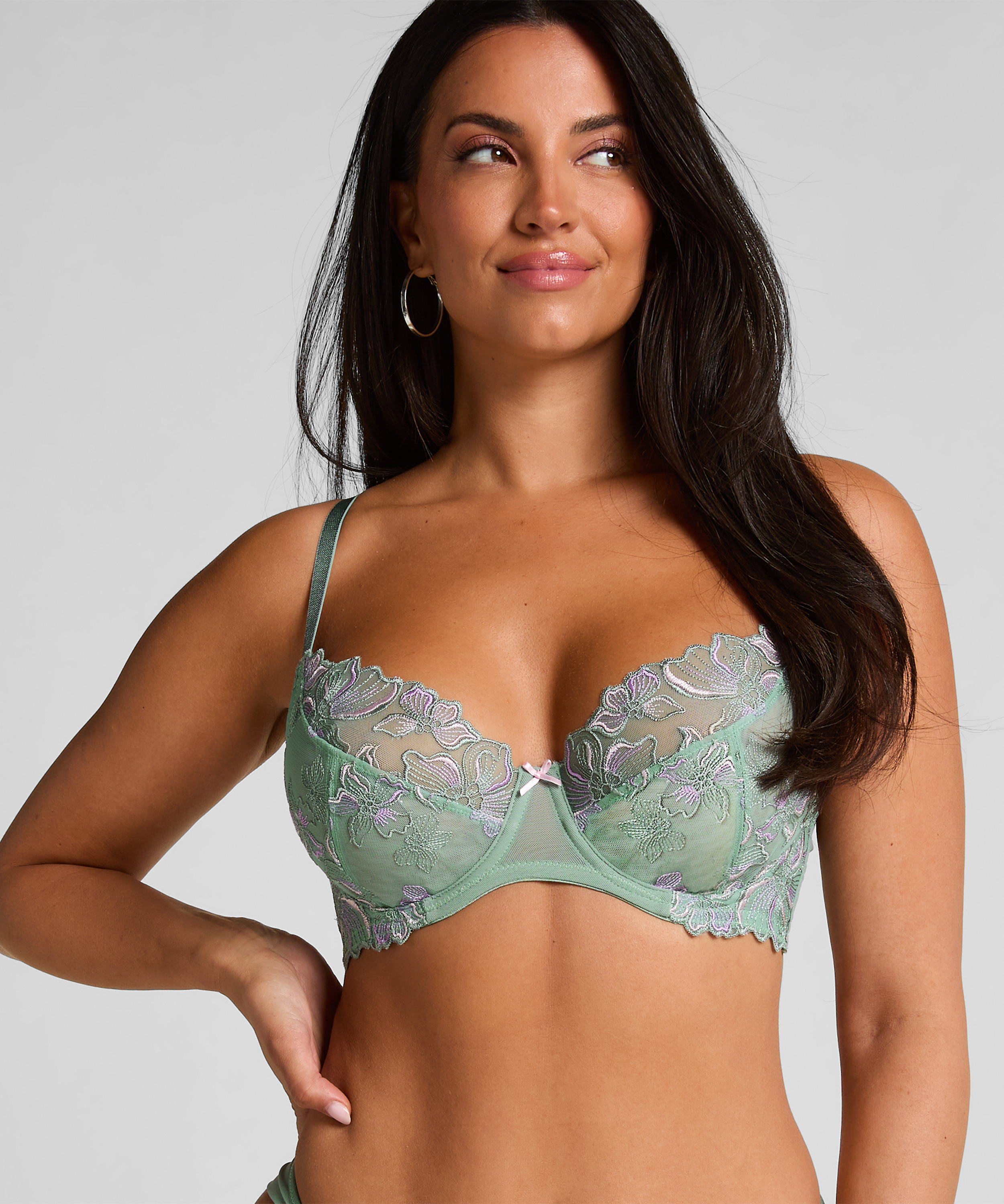 Lauren Non-Padded Underwired Bra, Green, main
