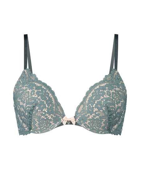 Rose padded push-up bra, Green