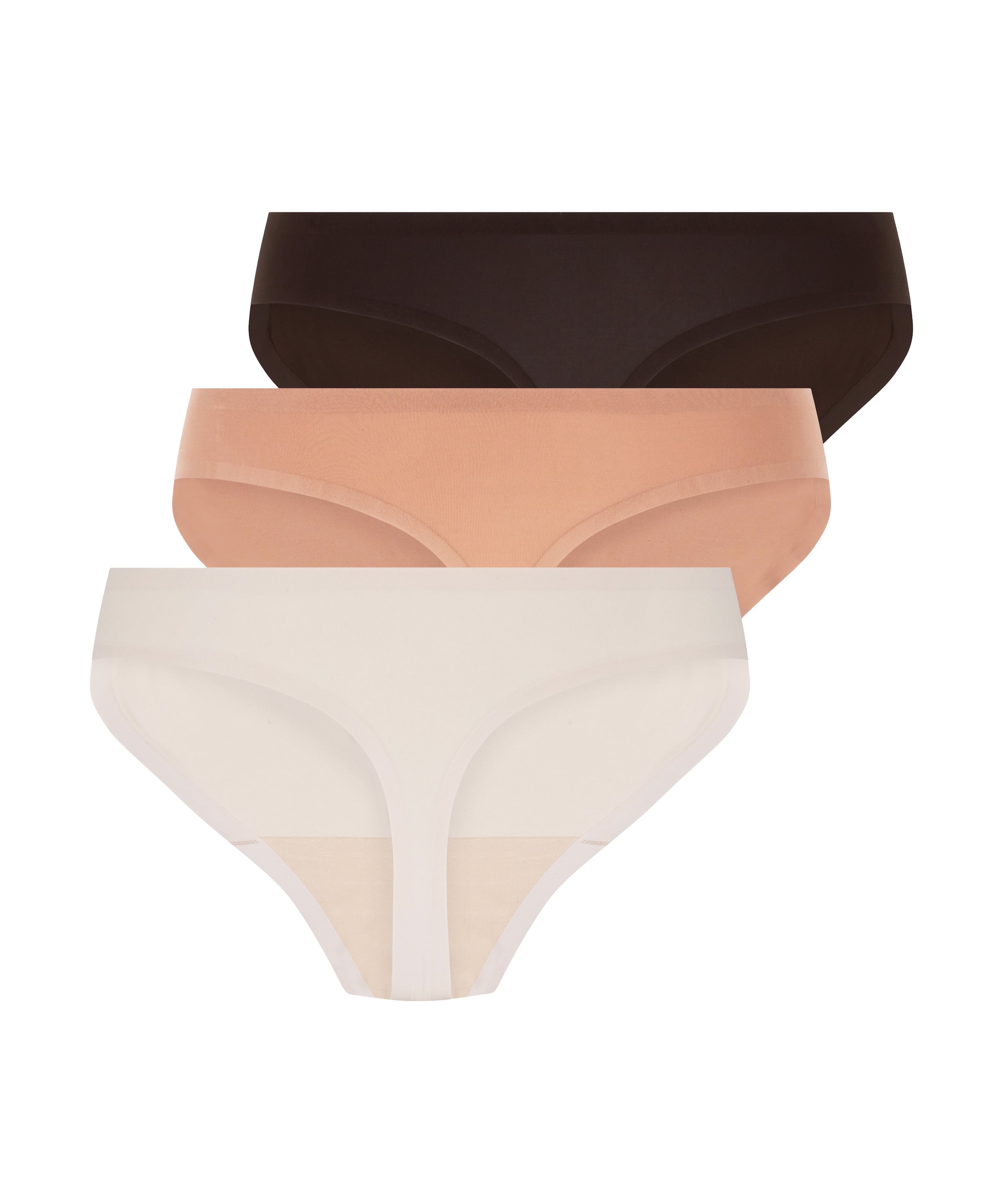3-pack invisible thongs, Brown, main