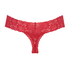 Floral Lace Thong, Red