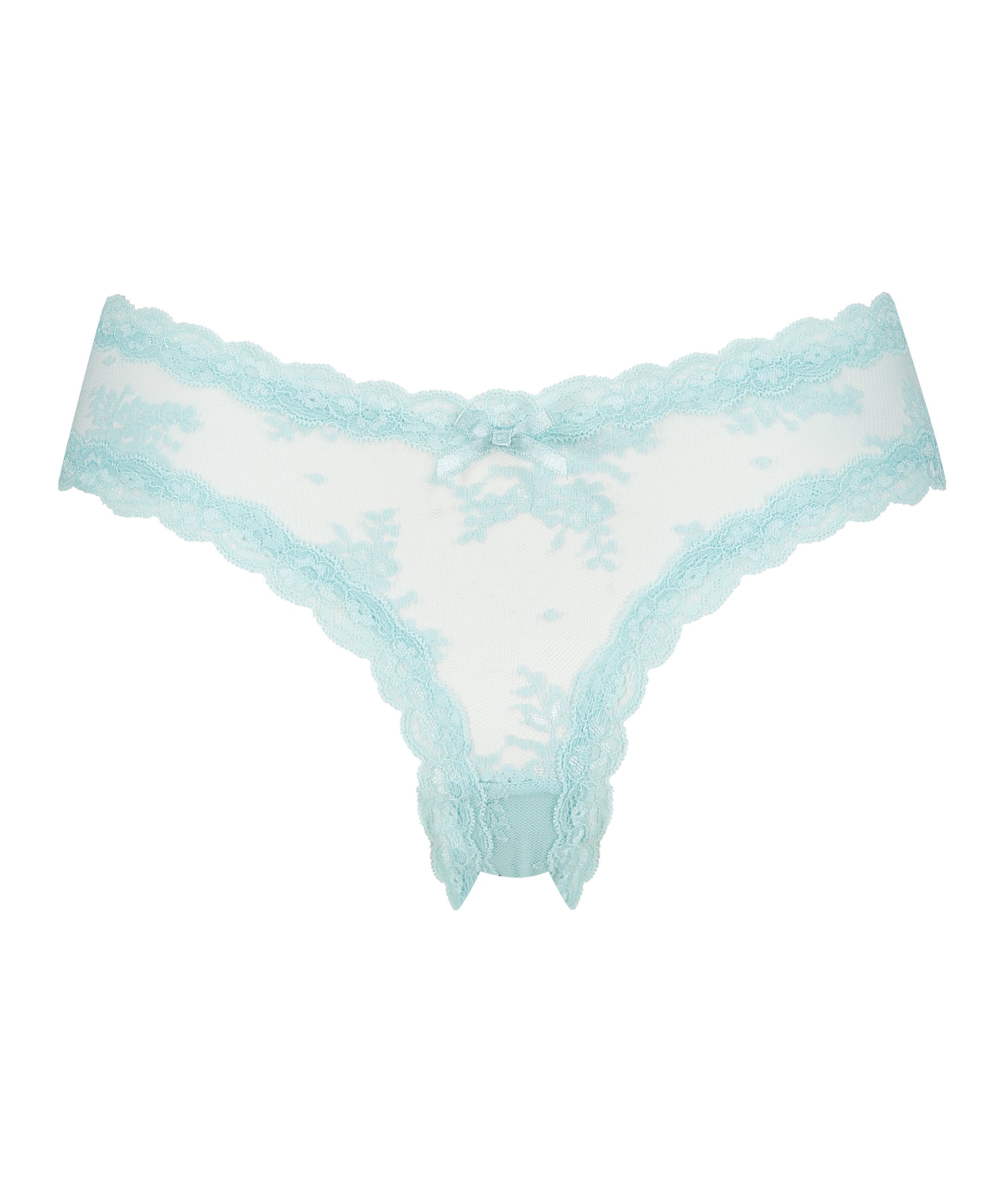 V-shaped Brazilian knickers mesh, Blue, main
