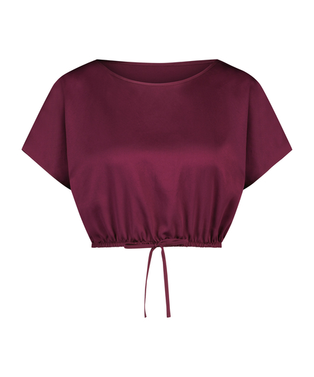 Cropped Top Satin, Purple