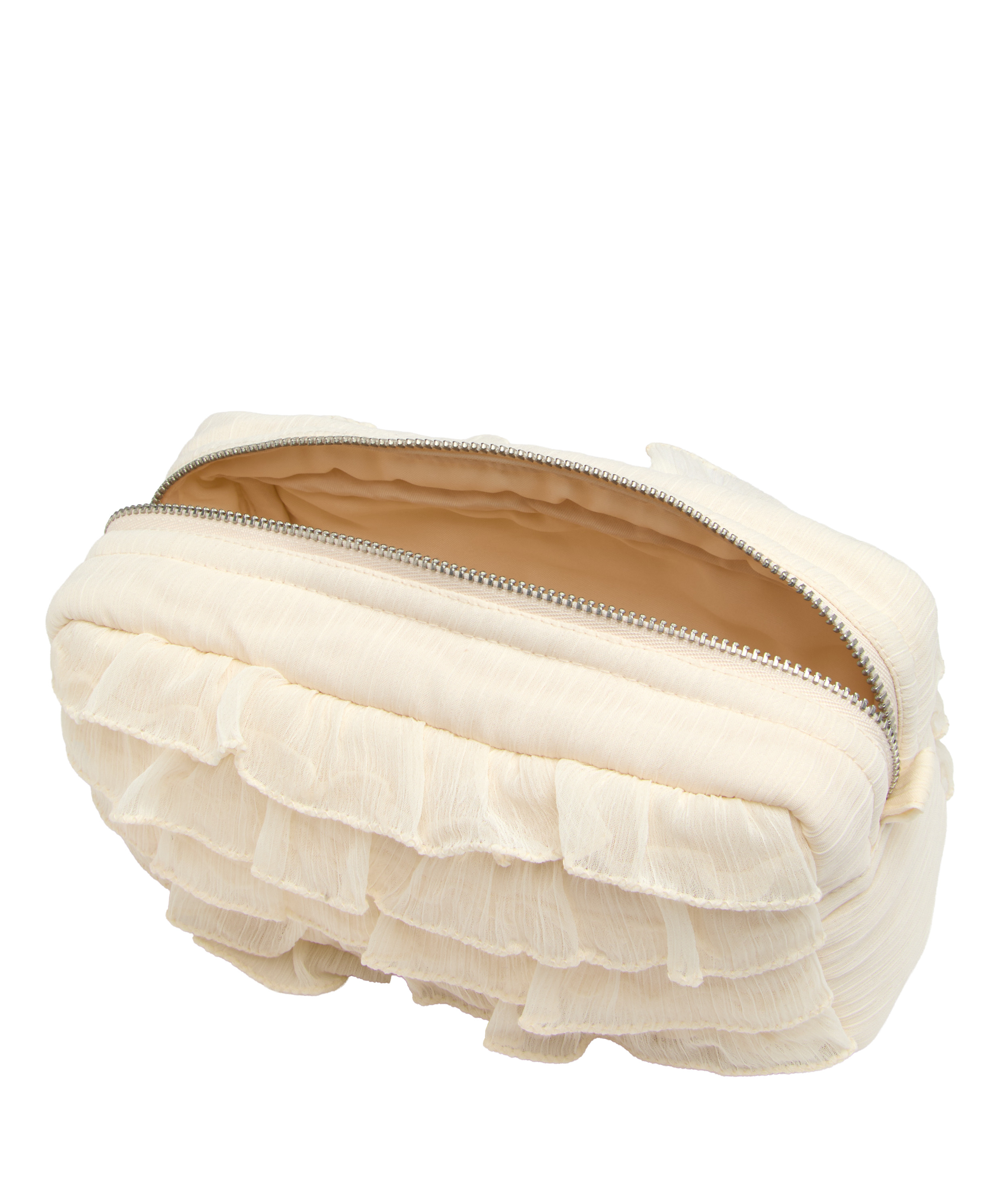 Make-Up Bag Ruffle, White, main