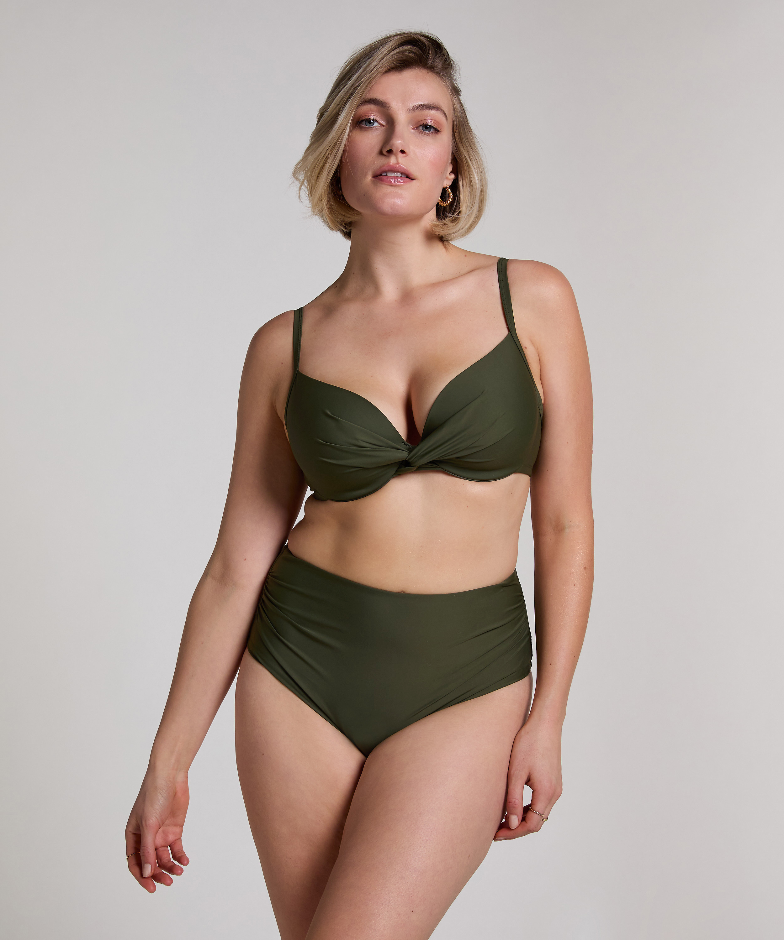 Luna padded bikini top, Green, main