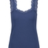 Ribbed Lace Singlet, Blue