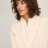 Bathrobe Jacqueared Fleece, White