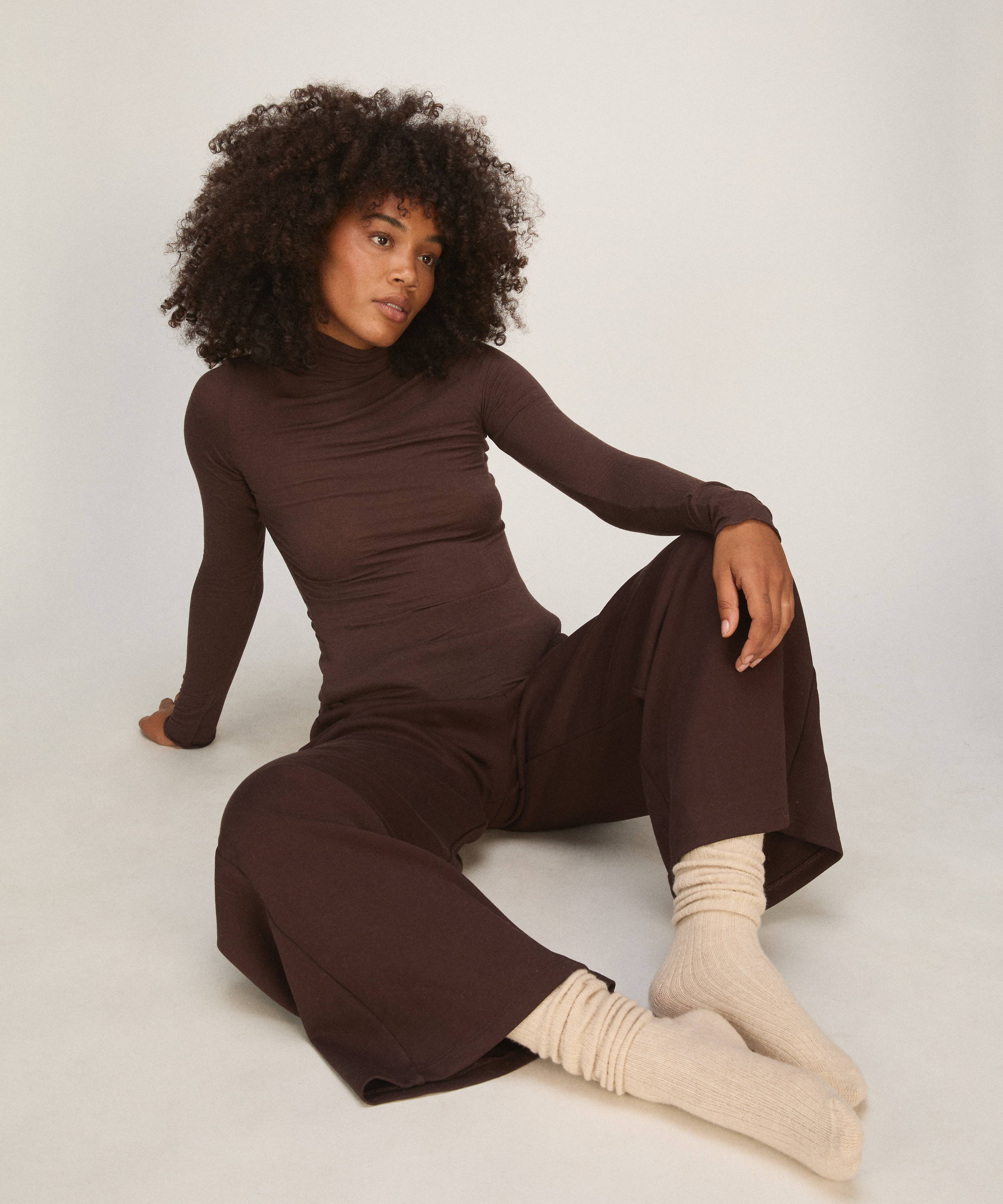 Cashmere Blended Socks, Beige, main