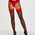 Stocking 15 Denier Fancy Lace Top, Red