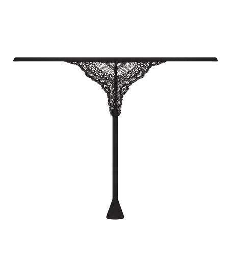 Kaiden High Leg Thong, Black