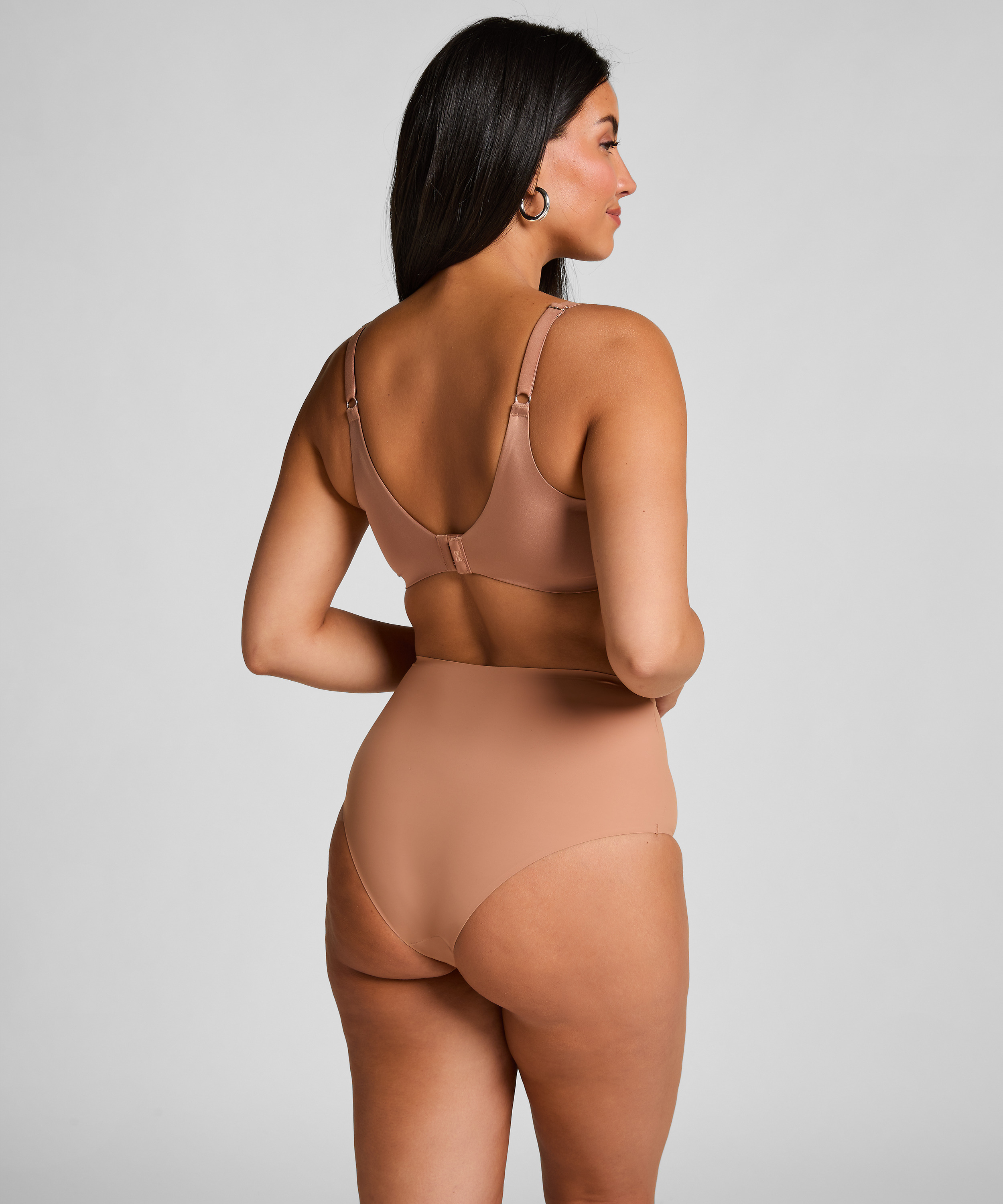 Smooth Padded Underwired Bra, Brown, main
