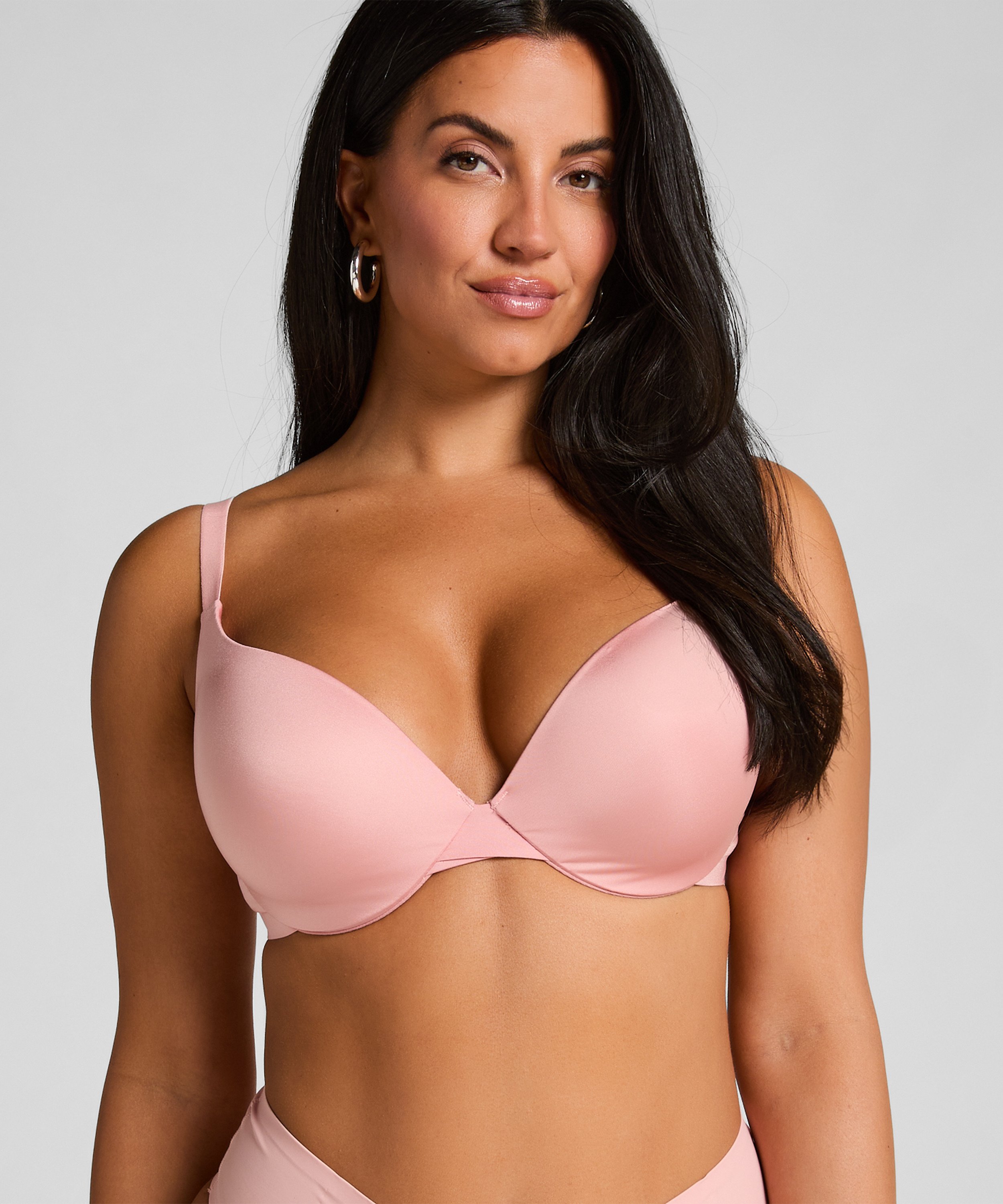 Smooth Padded Underwired Push-Up Bra, Pink, main