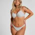 Highleg Bikini Bottom Stripes, White