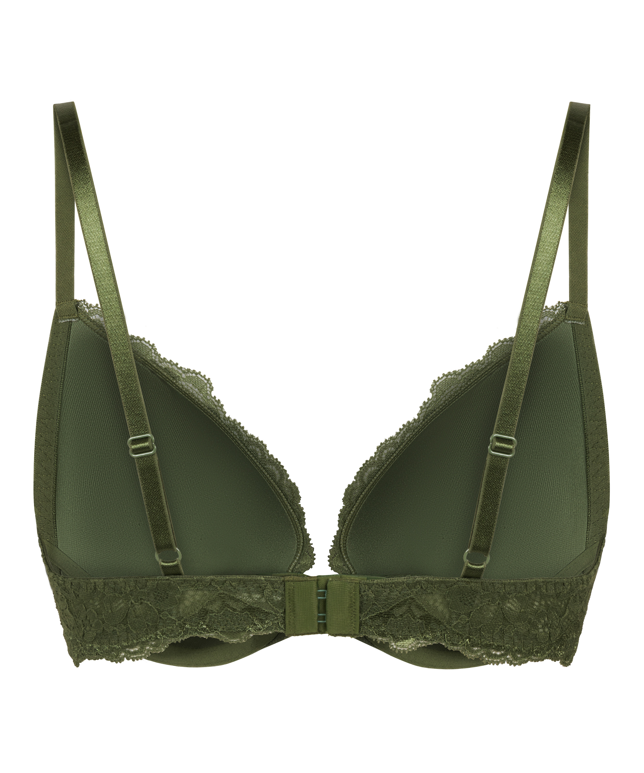 Marine Padded Push-Up Underwired Bra, Green, main
