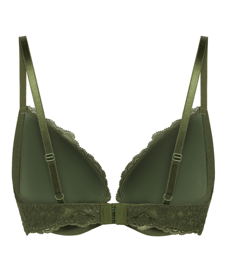 Marine Padded Push-Up Underwired Bra, Green