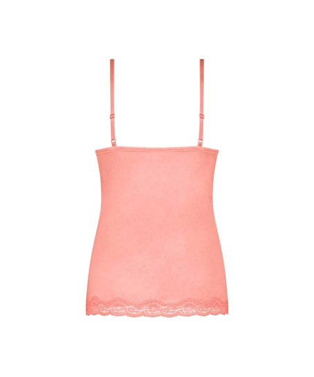 Velours Lace Cami Top, Pink