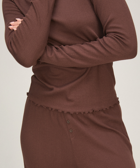 Top Pointelle, Brown