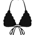 Scallop Floral Triangle Bikini, Black